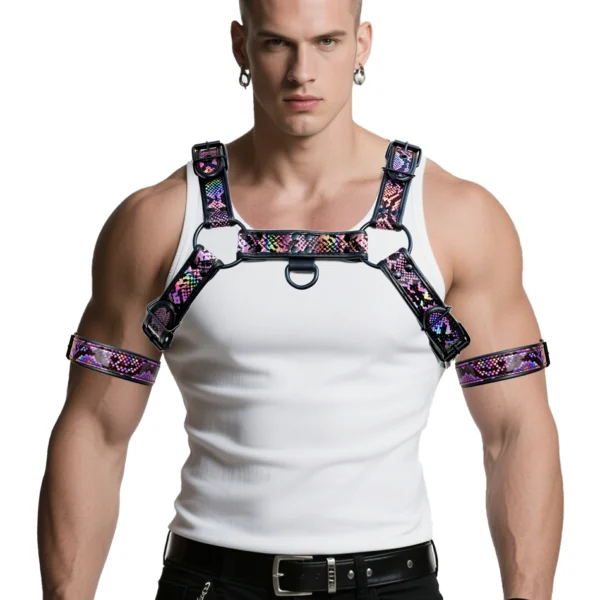 Snakeskin PU Leather Harness