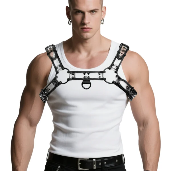 Clear PU Leather Harness Armbands