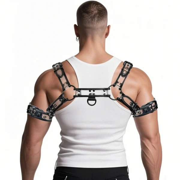 Clear PU Leather Harness Armbands