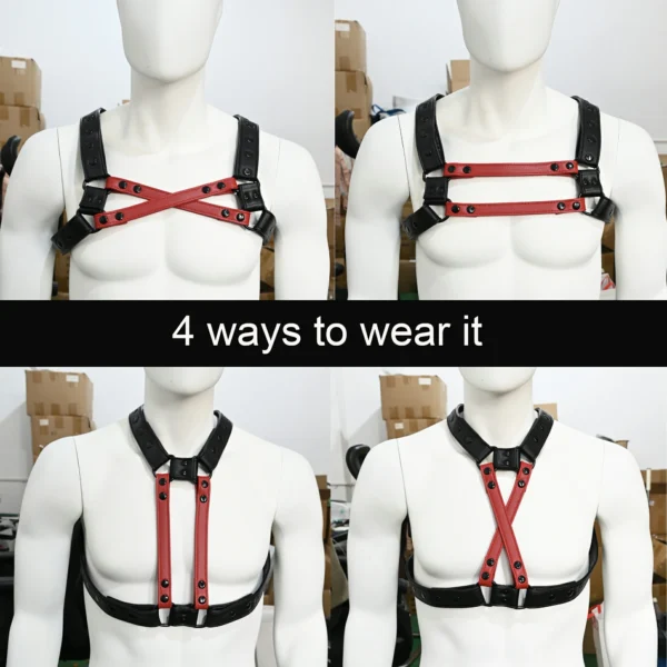 PU Leather Harness - X（4clolor）
